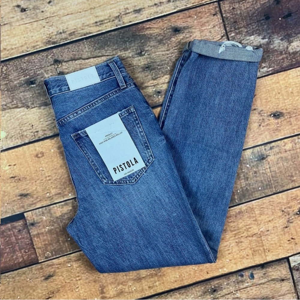 Revolve Pistola Presley High Rise Relaxed Roller Jeans Size 26 Los Feliz NWT - - Picture 3 of 12